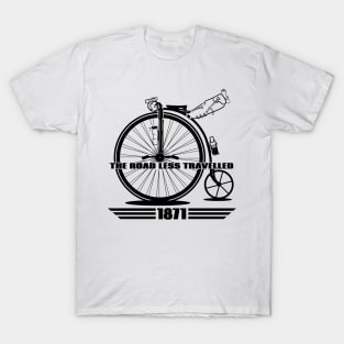 High wheel penny farthing bikepacking T-Shirt